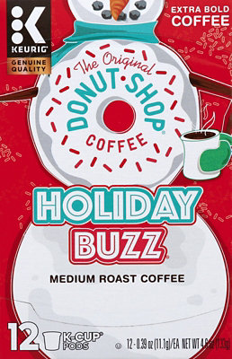 The Original Donut Shop Holiday Buzz Medium Roast Coffee K Cup Pods - 12 Count