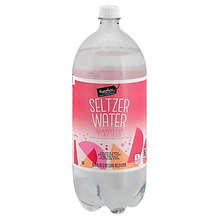 Signature SELECT Seltzer Water Grapefruit - 2 Liter - Image 1