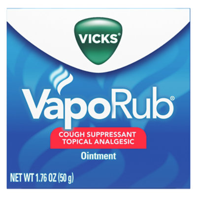 Vicks VapoRub Ointment Cough Suppressant Topical Analgesic - 1.76 Oz