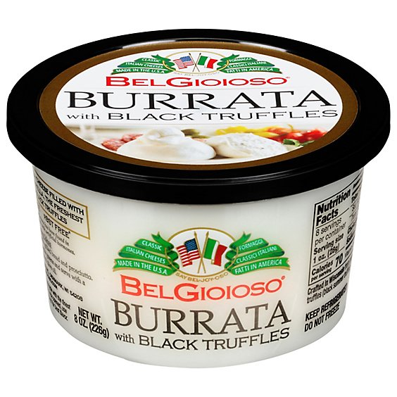 BelGioioso Fresh Mozzarella Cheese Burrata Black Truffle Balls - 8 Oz