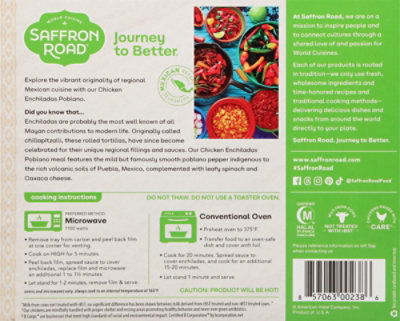 Saffron Road Chicken Enchiladas Poblano Gluten Free Mexican Frozen Meal - 10 Oz - Image 4