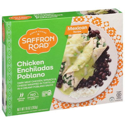 Saffron Road Chicken Enchiladas Poblano Gluten Free Mexican Frozen Meal - 10 Oz - Image 3