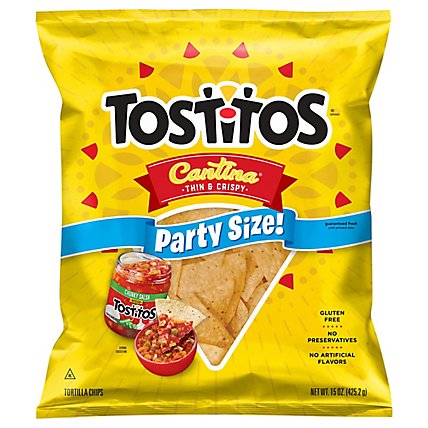 TOSTITOS Tortilla Chips Cantina Thin & Crispy Party Size - 15 Oz - Image 2