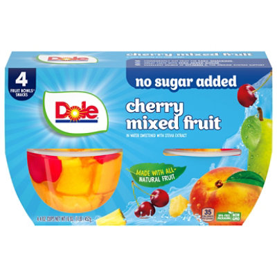 Dole Cherry Mixed Fruit No Sugar Added Cups - 4-4 Oz - Image 4