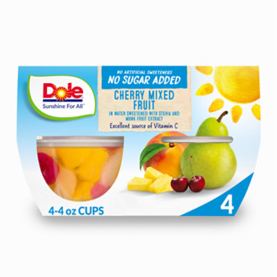 Dole Cherry Mixed Fruit No Sugar Added Cups - 4-4 Oz - Image 3