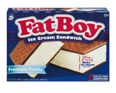 FatBoy Vanilla Ice Cream Sandwich - 6 Count - Image 3