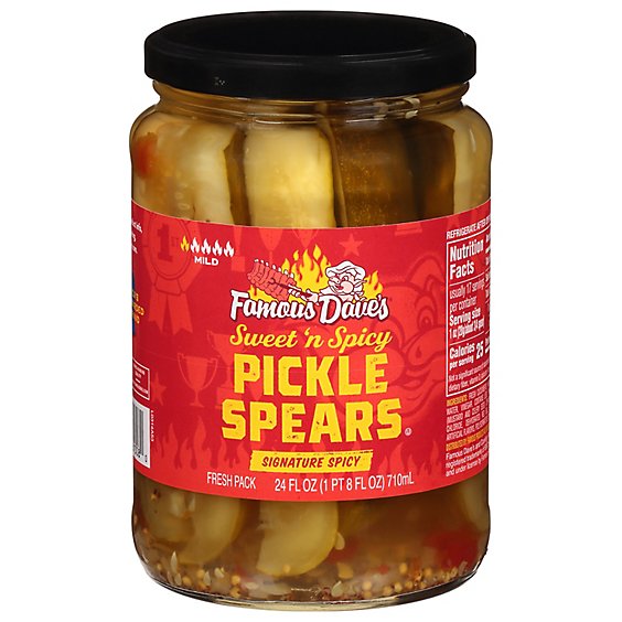 Famous Daves Pickle Spears Signature Spicy - 24 Fl. Oz.
