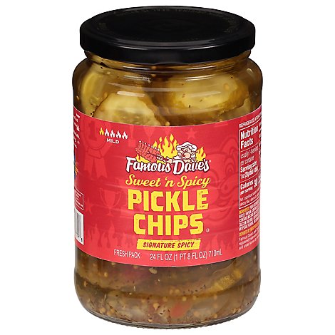 Famous Daves Pickle Chips Signature Spicy - 24 Fl. Oz.