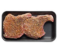 Meat Counter Pork Chop Bone In Seasoned - 0.75 LB