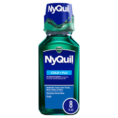 Vicks NyQuil Cold & Flu Relief Nighttime Liquid Original - 8 Fl. Oz. - Image 1