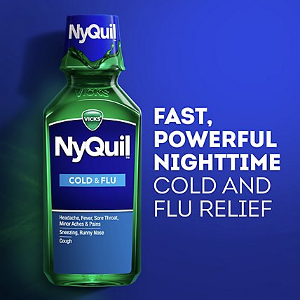 Vicks NyQuil Cold & Flu Relief Nighttime Liquid Original - 8 Fl. Oz. - Image 3