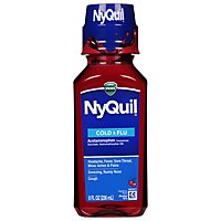 Vicks NyQuil Cold & Flu Relief Nighttime Liquid Cherry - 8 Fl. Oz. - Image 1