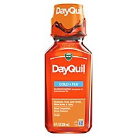 Vicks DayQuil Medicine Cold & Flu Relief Multi Symptom Syrup Non Drowsy - 8 Fl. Oz. - Image 1