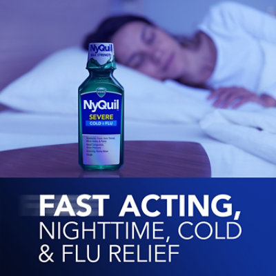 Vicks NyQuil Severe Cold & Flu Relief Nighttime Liquid Original - 12 Fl. Oz. - Image 4