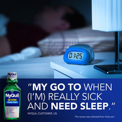 Vicks NyQuil Severe Cold & Flu Relief Nighttime Liquid Original - 12 Fl. Oz. - Image 6