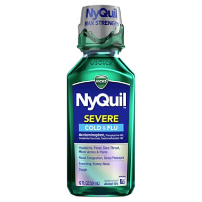 Vicks NyQuil Severe Cold & Flu Relief Nighttime Liquid Original - 12 Fl. Oz. - Image 7