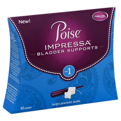 Poise Impressa Bladder Supports Size 1 Up To 8 Hours - 10 Count