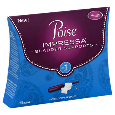 Poise Impressa Bladder Supports Size 1 Up To 8 Hours - 10 Count -  Andronico's