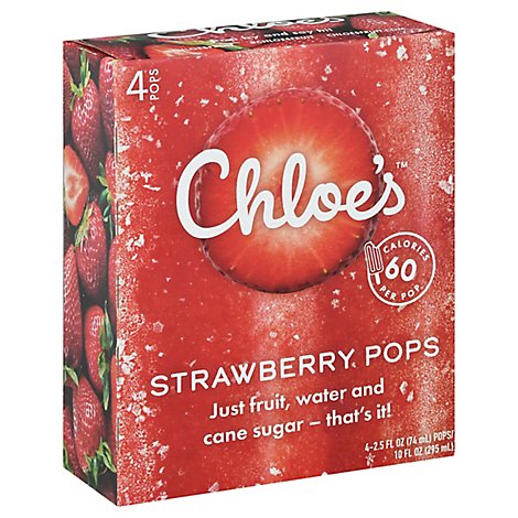 Chloes Pops Strawberry - 4-2.5 Fl. Oz.