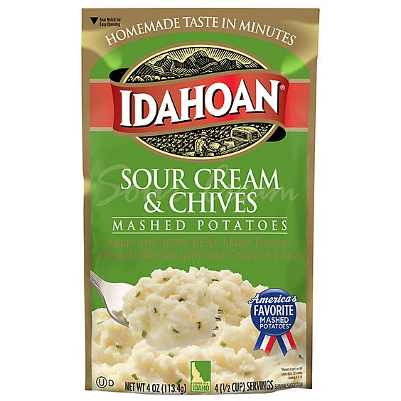 Idahoan Sour Cream & Chives Mashed Potatoes Pouch - 4 Oz