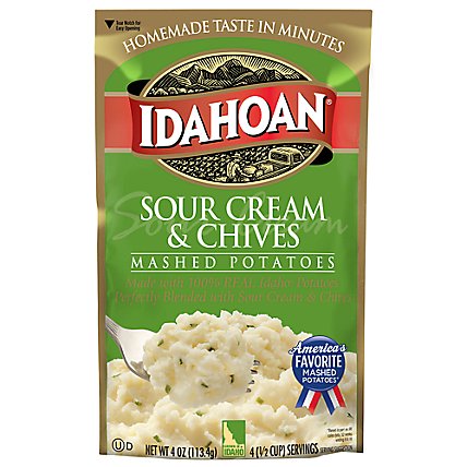 Idahoan Sour Cream & Chives Mashed Potatoes Pouch - 4 Oz - Image 1