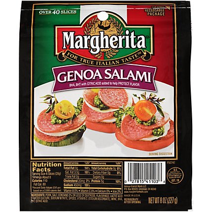 Margherita Pillow Pack Genoa Salami - 8 Oz - Image 2