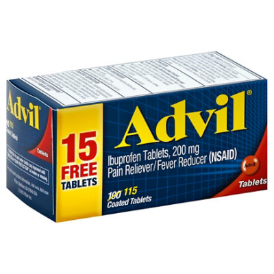 Advil Ibuprofen Tablets 200mg Coated - 100 Count - Image 1