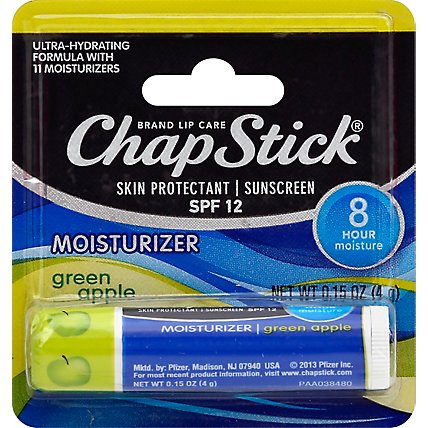 ChapStick Lip Balm Moisture Green Apple - 0.15 Oz - Image 2