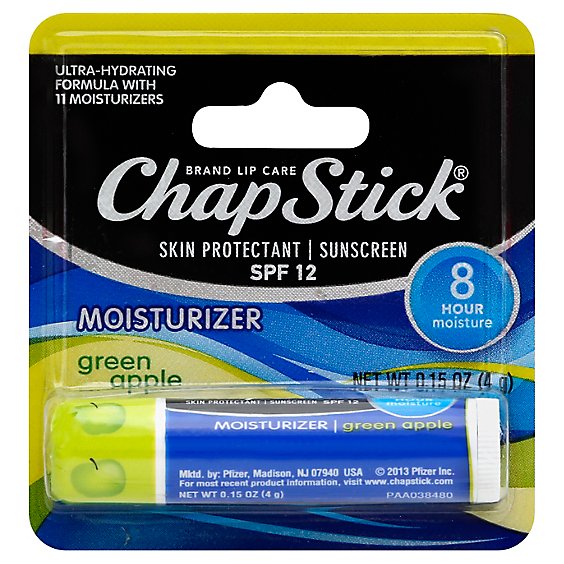 ChapStick Lip Balm Moisture Green Apple - 0.15 Oz