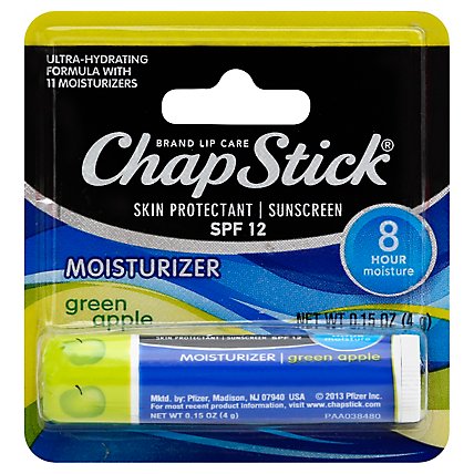 ChapStick Lip Balm Moisture Green Apple - 0.15 Oz - Image 1