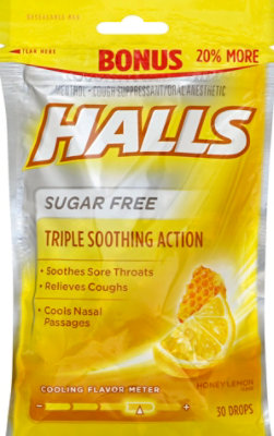 Halls Sugar Free Honey Lemon Bonus Bag - Each - Image 2