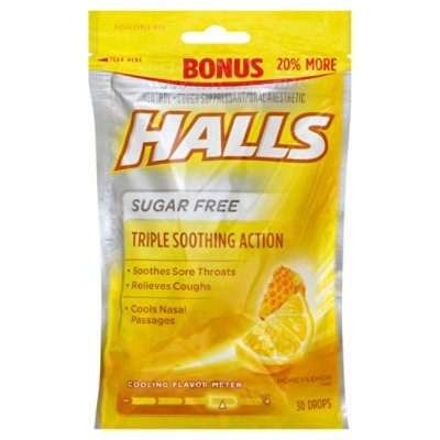 Halls Sugar Free Honey Lemon Bonus Bag - Each - Image 1