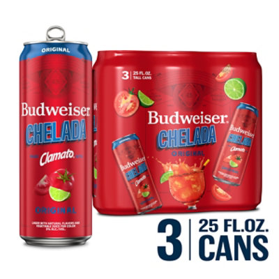 Budweiser Chelada In Cans - 3-25 Fl. Oz.