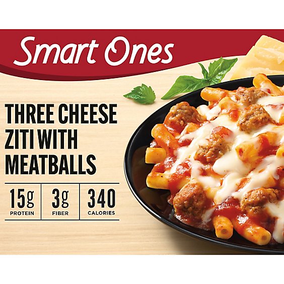 Smart Ones Three Cheese Ziti Marinara Pasta with Meatballs Frozen Meal Box - 9 Oz
