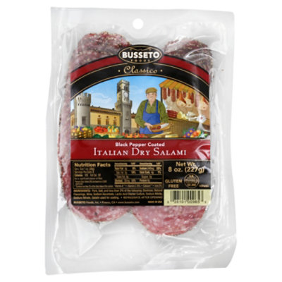 Busseto Sliced Pepper Coated Salami - 8 Oz