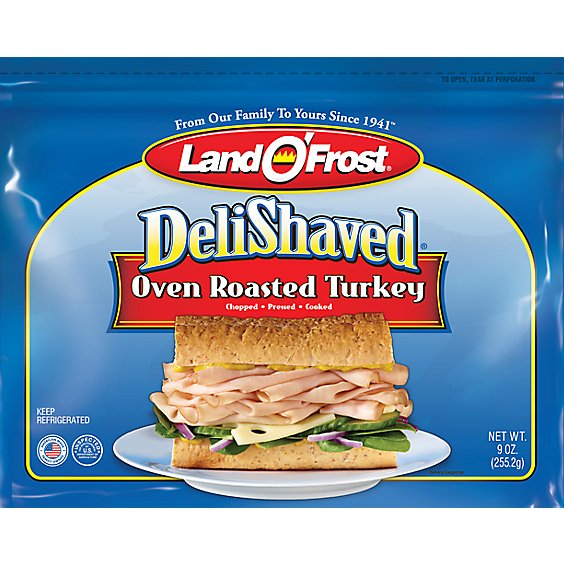 Land O Frost Deli Shaved Oven Roasted Turkey - 9 Oz