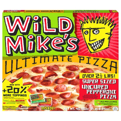 Wild Mikes Ultimate Pizza Super Sized Uncured Pepperoni Frozen - 36.58 Oz