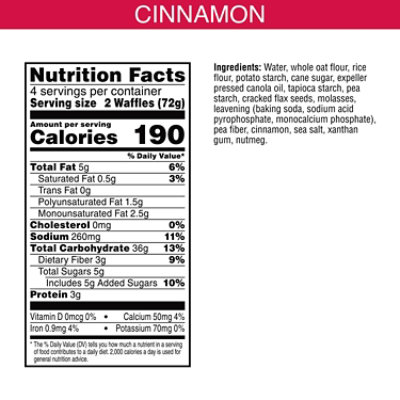 Kashi Frozen Waffles Cinnamon Vegan and Gluten Free 8 Count - 10.1 Oz - Image 3