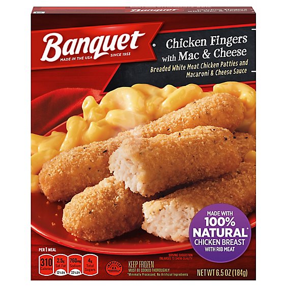 Banquet Meal Chicken Fingers with Mac & Cheese - 6.5 Oz