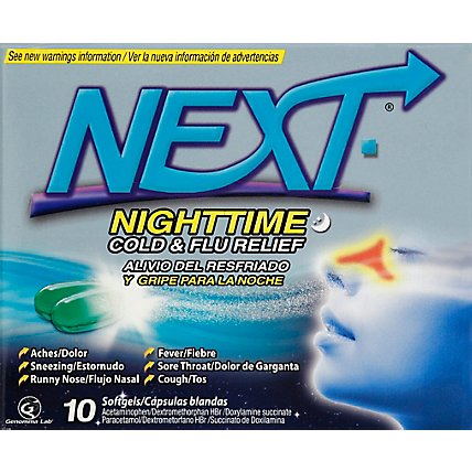 Next Nighttime Cold & Flu Relief Softgels - 10 Count - Image 2