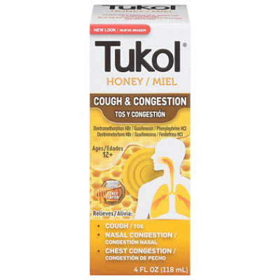 Tukol X-Pecto Miel Multi Symptom Cold Adult Natural Honey - 4 Fl. Oz. - Image 2