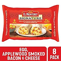 El Monterey Signature Egg Applewood Smoked Bacon & Cheese Breakfast Burritos 8 Count - 36 Oz - Image 1