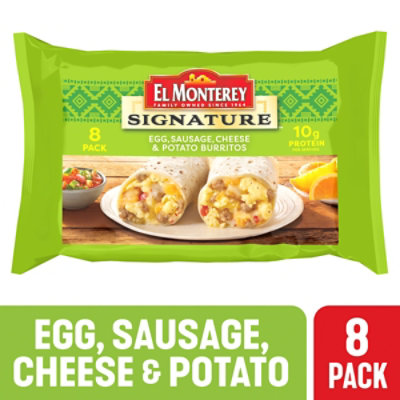 El Monterey Signature Egg Sausage Cheese & Potato Burritos - 8 Count - Image 1