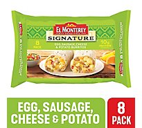 El Monterey Signature Egg Sausage Cheese & Potato Burritos - 8 Count