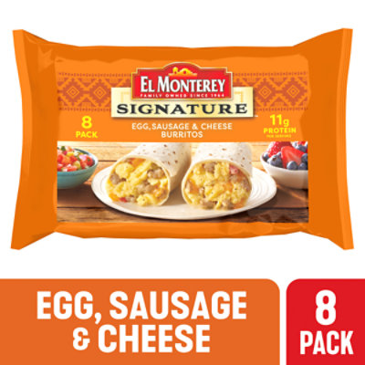 El Monterey Signature Egg Sausage & Cheese Breakfast Burritos - 8 Count - Image 1