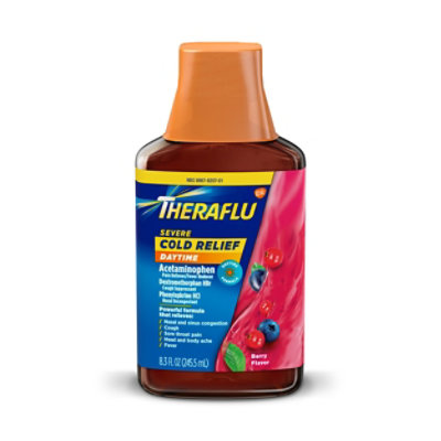 Theraflu ExpressMax Severe Cold & Cough Pain Reliever/ Fever Reducer Daytime Berry - 8.3 Fl. Oz. - Image 3