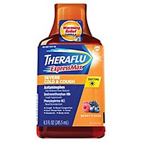 Theraflu ExpressMax Severe Cold & Cough Pain Reliever/ Fever Reducer Daytime Berry - 8.3 Fl. Oz. - Image 1