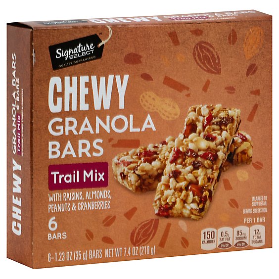Signature SELECT Trail Mix Bars Chewy Fruit & Nut - 6-1.2 Oz