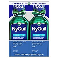 Vicks NyQuil Cold & Flu Medicine Nighttime Relief Liquid Original - 2-12 Fl. Oz. - Image 1