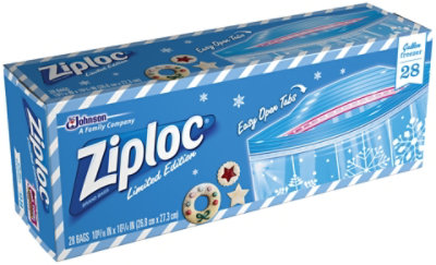 Ziploc Bags Freezer Gallon Value Pack Holiday - 28 Count